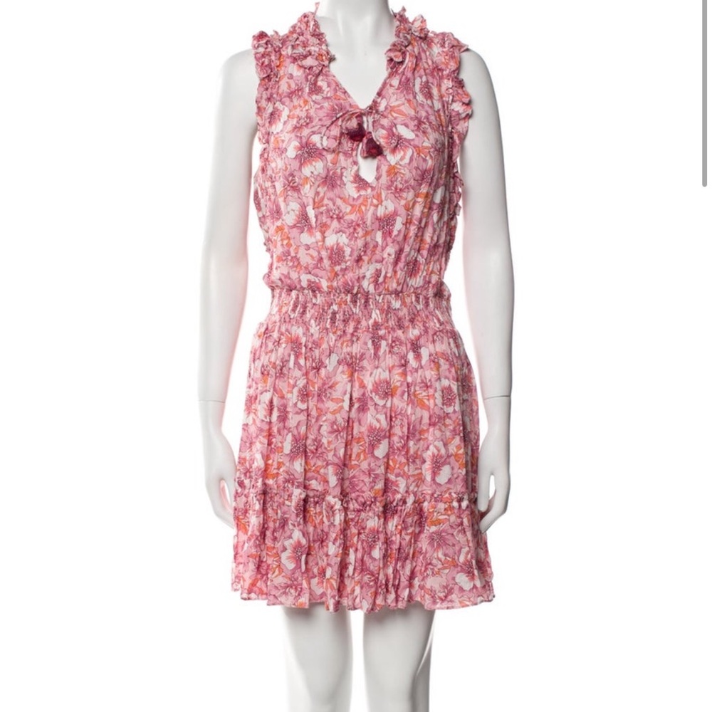 Poupette St. Barth Triny Pink Floral Mini Dress NWOT - Picture 2 of 5